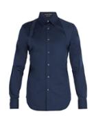 Matchesfashion.com Alexander Mcqueen - Harness Strap Cotton Blend Shirt - Mens - Navy