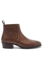Matchesfashion.com Lemaire - Topstitched Leather Chelsea Boots - Mens - Brown