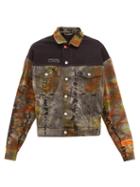 Matchesfashion.com Heron Preston -  Embroidered Tie Dye Denim Jacket - Mens - Multi