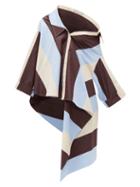 Matchesfashion.com Palmer//harding - Jasmin Reversible Off The Shoulder Cotton Shirt - Womens - Burgundy Multi