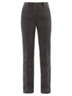 Khaite - Amelie Flared Wool-twill Trousers - Womens - Mid Grey