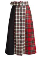 Isa Arfen Panelled Tartan Wool Skirt