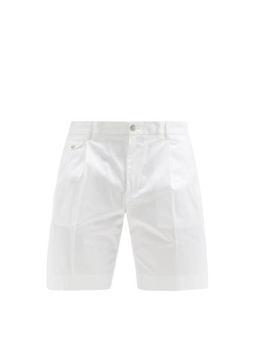 Matchesfashion.com Dolce & Gabbana - Logo-embroidered Cotton-blend Twill Shorts - Mens - White