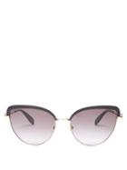 Matchesfashion.com Alexander Mcqueen - Cat-eye Metal And Acetate Sunglasses - Womens - Black Grey
