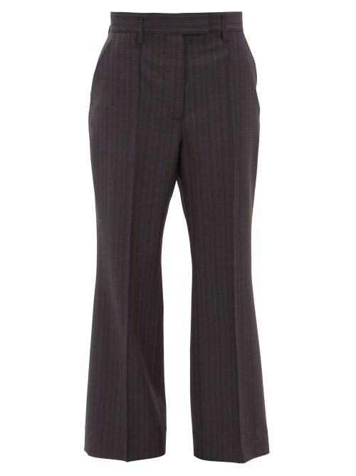 Matchesfashion.com Acne Studios - Patrina High-rise Pinstriped Wool Trousers - Womens - Navy