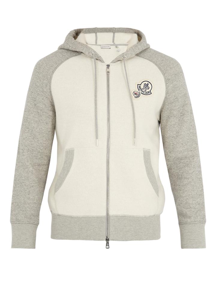 Moncler Badge-appliqu Cotton-blend Hooded Sweater