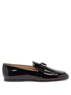 Matchesfashion.com Tod's - T-plaque Bow Patent-leather Loafers - Womens - Black