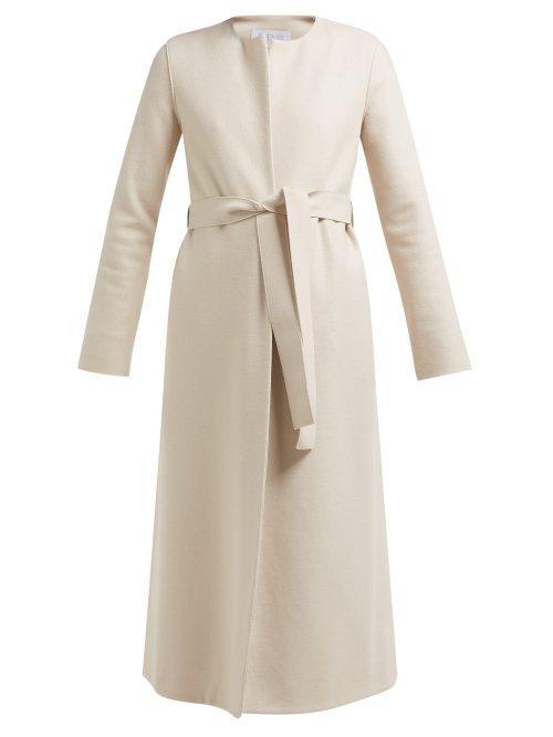 Matchesfashion.com Harris Wharf London - Pressed Wool Belted Coat - Womens - Cream