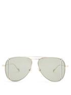 Matchesfashion.com Saint Laurent - Aviator Frame Sunglasses - Womens - Gold