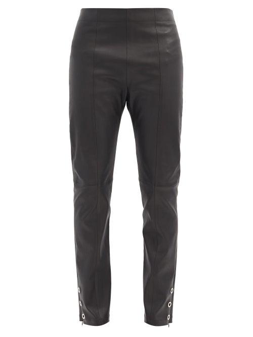 Matchesfashion.com Ludovic De Saint Sernin - Eyelet-cuff Slim-leg Leather Trousers - Mens - Black