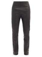 Matchesfashion.com Ludovic De Saint Sernin - Eyelet-cuff Slim-leg Leather Trousers - Mens - Black