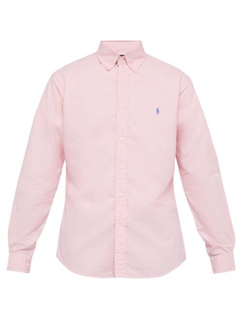 Matchesfashion.com Polo Ralph Lauren - Slim Fit Logo Embroidered Cotton Shirt - Mens - Pink