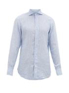 Matchesfashion.com Finamore 1925 - Gaeta Striped Linen Shirt - Mens - Blue Multi