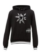 Matchesfashion.com Dolce & Gabbana - Velvet Heart Embroidered Cotton Hooded Sweatshirt - Mens - Black