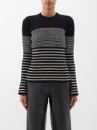 Proenza Schouler - Striped Ribbed-boucl Sweater - Womens - Black White