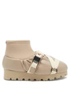 Yume Yume - Camp Faux-leather And Neoprene Shoes - Womens - Dark Beige