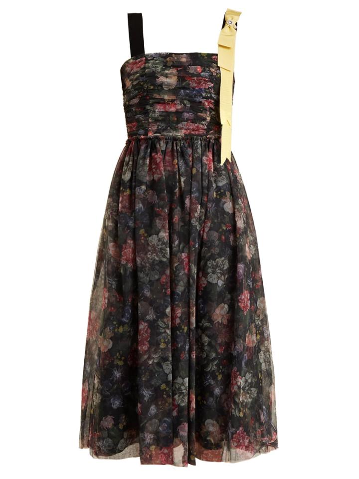 Erdem Koni Elizabeth Garden-print Tulle Dress