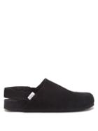 Castaer - Zazza Suede And Shearling Slingback Sandals - Mens - Black