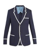 Matchesfashion.com Gucci - Contrast Trim Cotton Blend Jacket - Mens - Navy