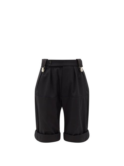 Matchesfashion.com Raf Simons - Clip-waist Wool-twill Shorts - Womens - Black