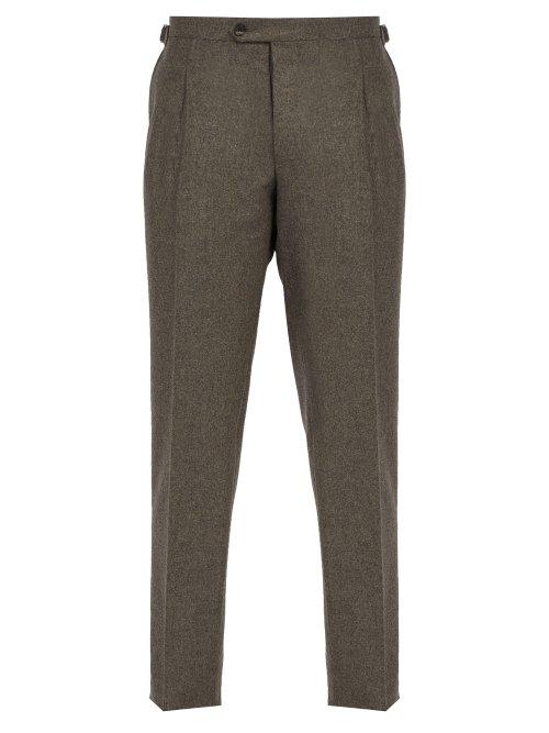 Matchesfashion.com Thom Sweeney - Brook Slim Leg Wool Trousers - Mens - Brown
