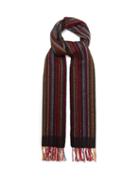 Paul Smith - Artist-stripe Wool-blend Herringbone Scarf - Mens - Multi