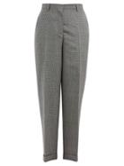 Matchesfashion.com Rochas - Tapered Houndstooth Mohair Blend Trousers - Womens - Grey Multi