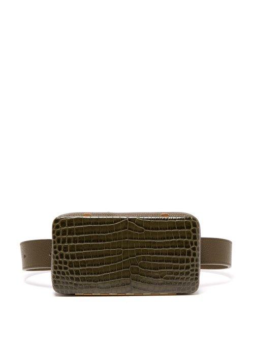 Matchesfashion.com Lutz Morris - Evan Crocodile Effect Leather Belt Bag - Womens - Khaki