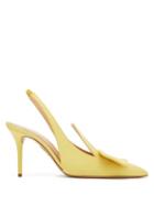 Matchesfashion.com Emilia Wickstead - X Charlotte Olympia Grosgrain Slingback Pumps - Womens - Yellow