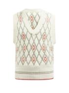 S.s. Daley - Jupp Argyle Knit Sweater Vest - Mens - White