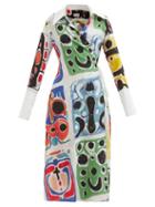 Matchesfashion.com Charles Jeffrey Loverboy - Abstract-print Silk-blend Wrap Dress - Womens - Multi