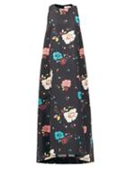 Matchesfashion.com La Doublej - Juno Giardino Nero-print Faille Dress - Womens - Black Multi