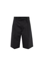Fendi - Logo-embroidered Cotton-blend Bermuda Shorts - Mens - Black