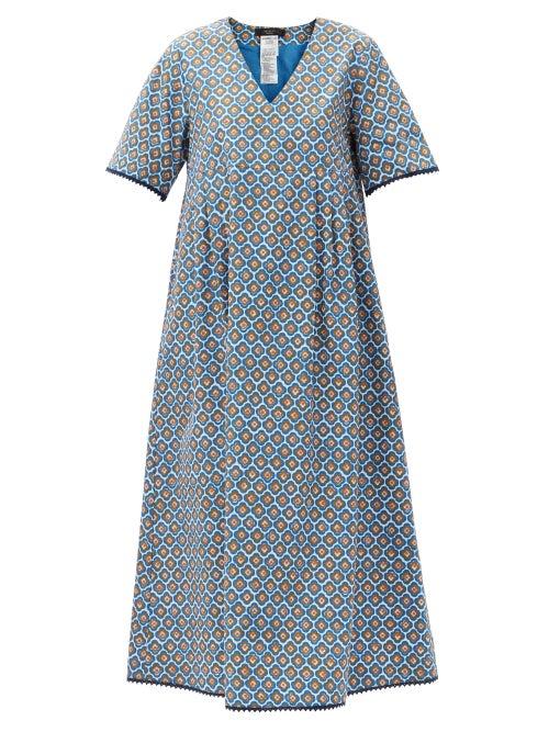 Matchesfashion.com Weekend Max Mara - Danzica Dress - Womens - Blue Multi