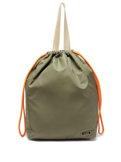 Matchesfashion.com Ganni - Recycled-shell Bucket Bag - Womens - Khaki