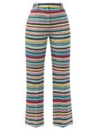 Missoni - Metallic Zigzag-knit Cropped Trousers - Womens - Multi Stripe