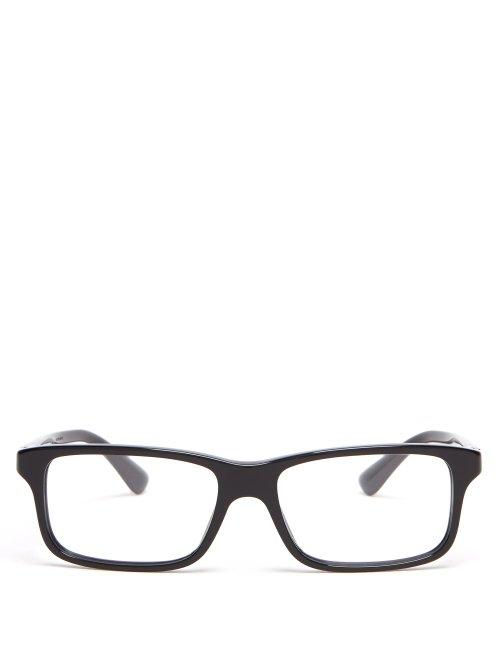 Matchesfashion.com Prada Eyewear - Square Frame Acetate Glasses - Mens - Black