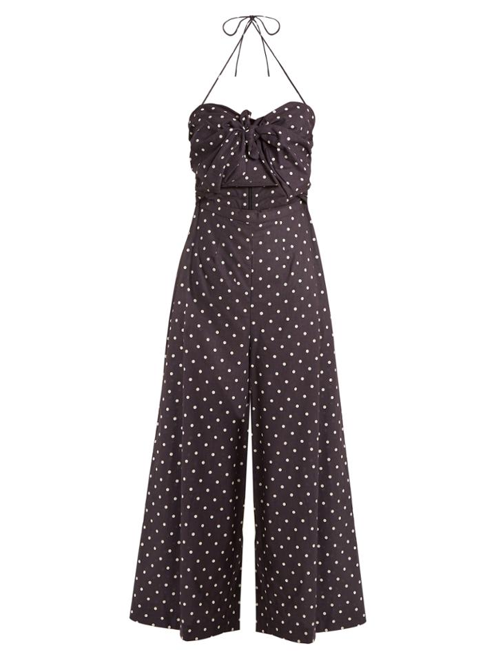 Zimmermann Prima Polka-dot Linen And Cotton-blend Jumpsuit