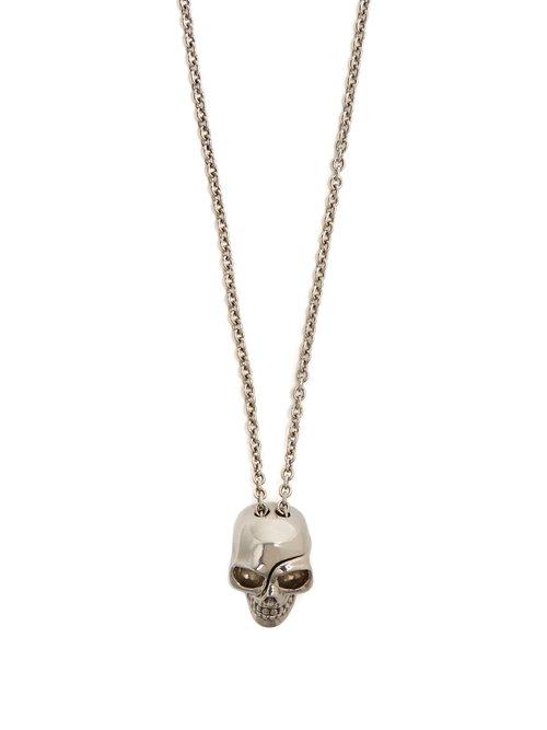 Matchesfashion.com Alexander Mcqueen - Divided Skull Necklace - Mens - Silver