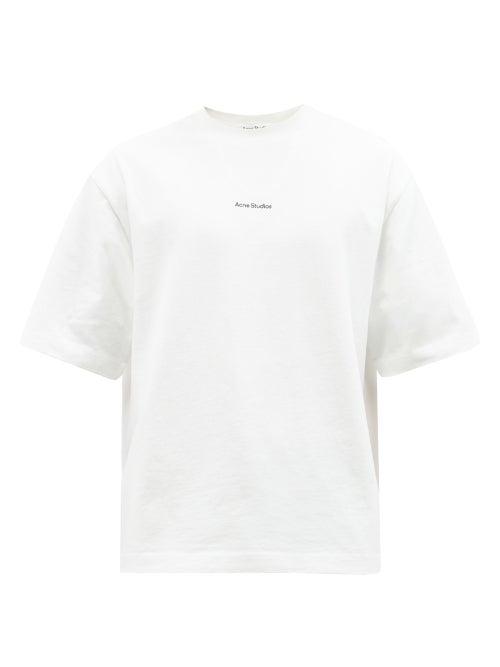 Acne Studios - Extorr Embroidered-logo Crew-neck Cotton T-shirt - Mens - White