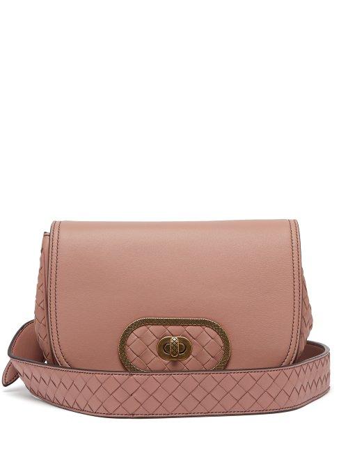 Matchesfashion.com Bottega Veneta - Bv Luna Leather Cross Body Bag - Womens - Dark Pink