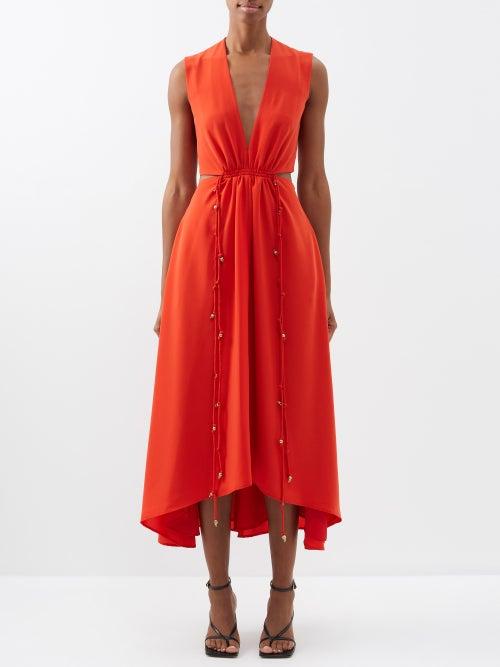 Altuzarra - Ayubi Side-cutout Crepe Midi Dress - Womens - Red