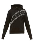 Matchesfashion.com Fendi - Karligraphy-embroidered Cotton Hooded Sweatshirt - Mens - Black