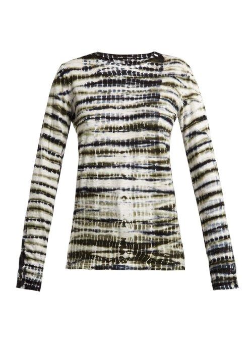 Matchesfashion.com Proenza Schouler - Tie Dye Long Sleeved Cotton T Shirt - Womens - Green Print