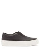 Primury - Basal Leather Slip-on Trainers - Womens - Black White