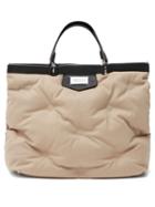 Matchesfashion.com Maison Margiela - Glam Slam Quilted-twill And Leather Tote Bag - Womens - Beige Multi