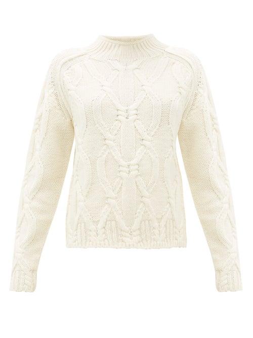 Matchesfashion.com Acne Studios - Kannick Cable Knit Wool Sweater - Womens - Ivory