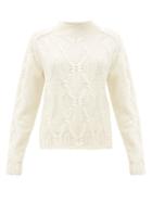 Matchesfashion.com Acne Studios - Kannick Cable Knit Wool Sweater - Womens - Ivory