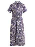 Lisa Marie Fernandez Floral-print Short-sleeved Linen Dress