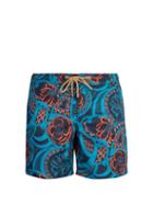 Matchesfashion.com Thorsun - Titan Fit Tattoo Floral Print Swim Shorts - Mens - Blue Multi